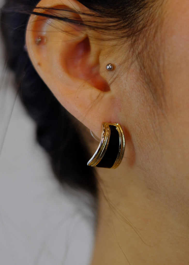 Naomi's Black and Gold Cuff Earrings