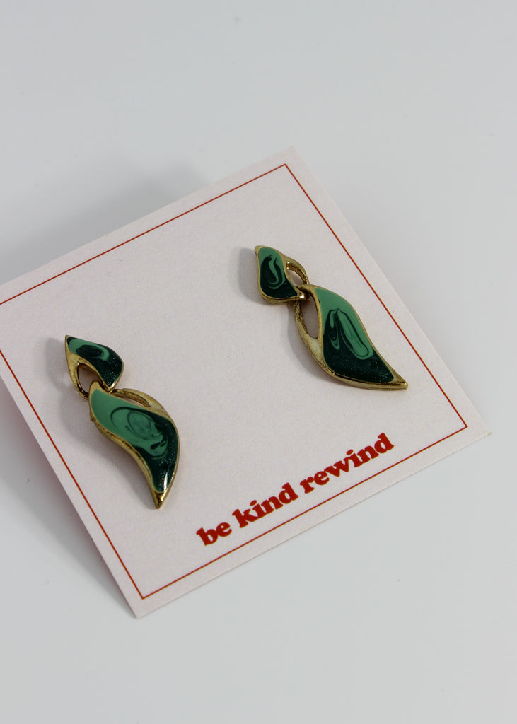 Amanda's Green Marbled Earrings